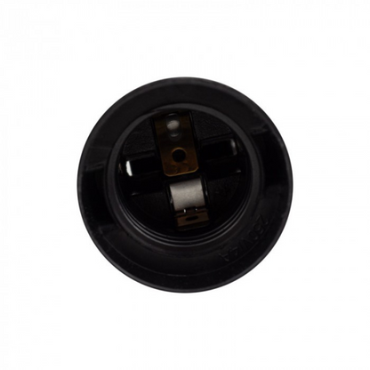 Plastmasas patrona E27 ar vadu un klemmi, melna, ECOLIGHT
