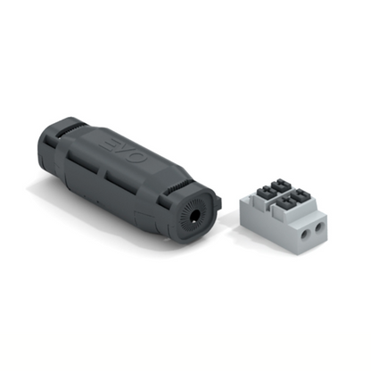 Taisna savienojuma uzmava ar gēlu IP68, ar divu polu spaiļu bloku 0.5-1.5 mm2, kabeļiem ar diametru 0.75-2.5mm, EVO, Etelec