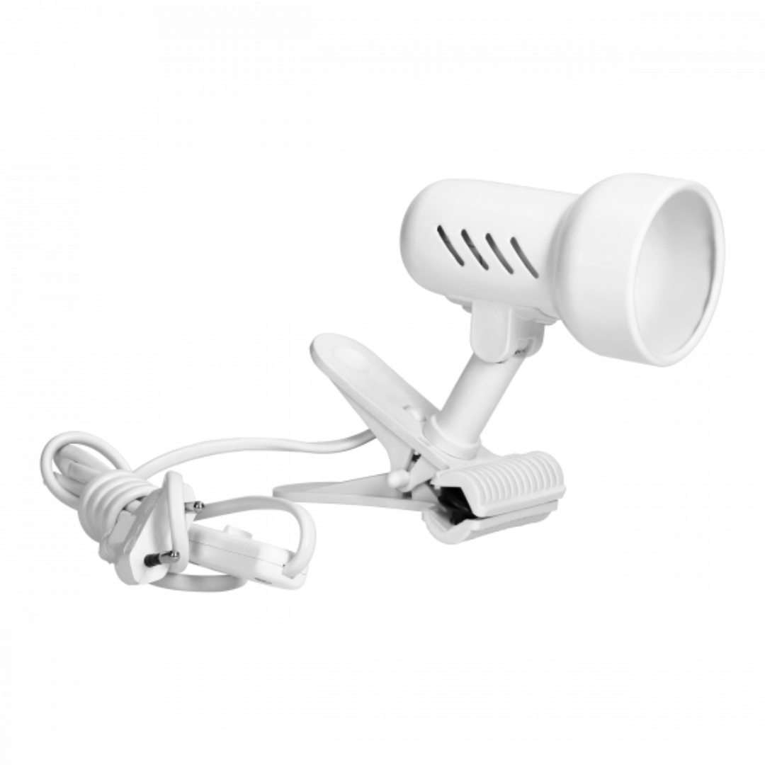 Galda lampa ar knaģi, E14, līdz 40W, balta