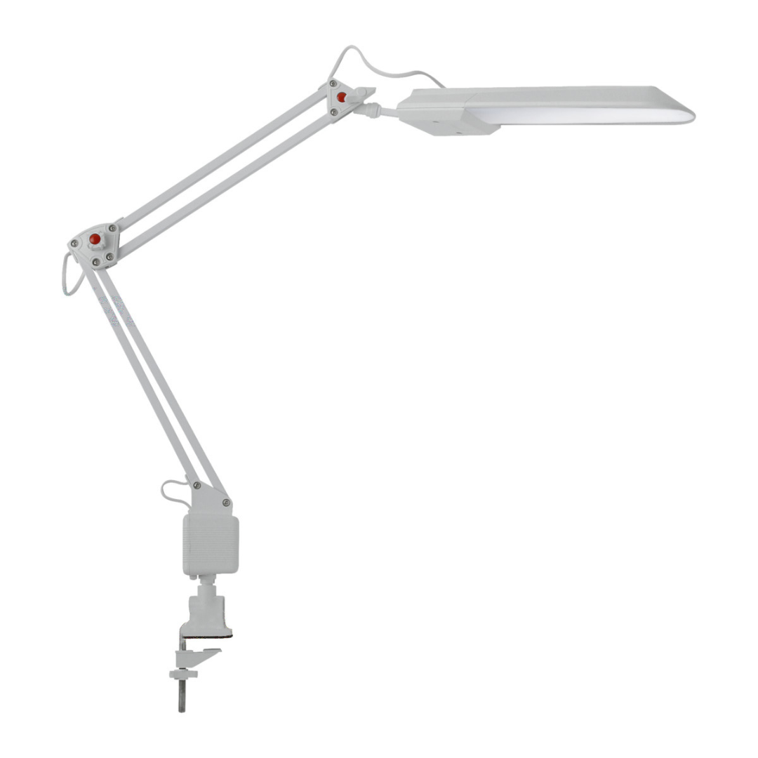 Galda lampa LED, peskrūvējama pie galda virsmas, 5W, 390lm, 100-240V, vada garums 1.6m, balta