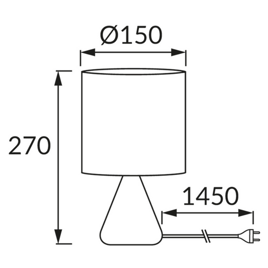 Galda lampa ATENA E14 A BLACK, līdz 40W, STRÜHM