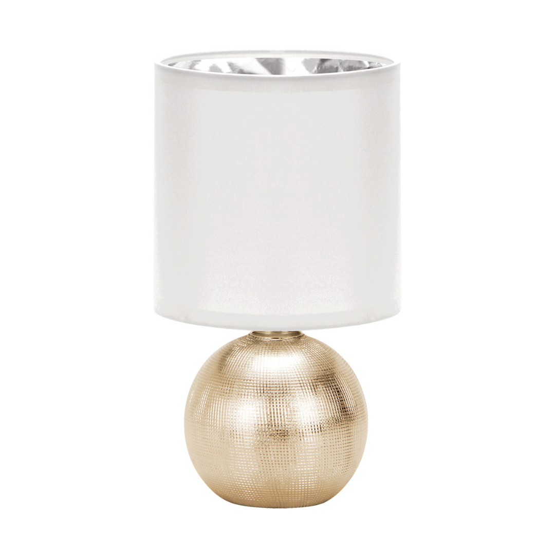 Galda lampa PERLO E14 GOLD/WHITE, līdz 40W, STRÜHM