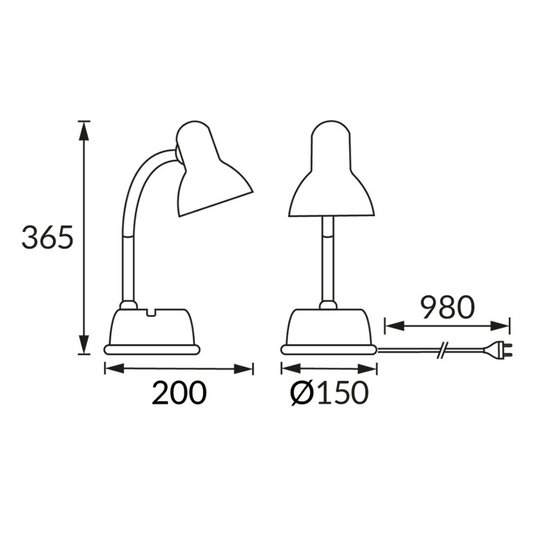 Galda lampa LIDER E27 GREEN, līdz 15W, STRÜHM