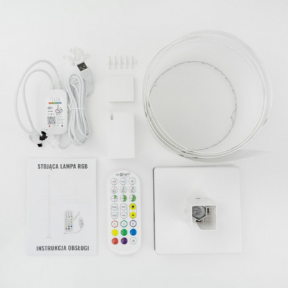 Grīdas lampa RGB, 10W, reaģē uz mūzikas ritmu, balta, WiFi, ar vadības iespēju no telefona - Tuya, ECOLIGHT