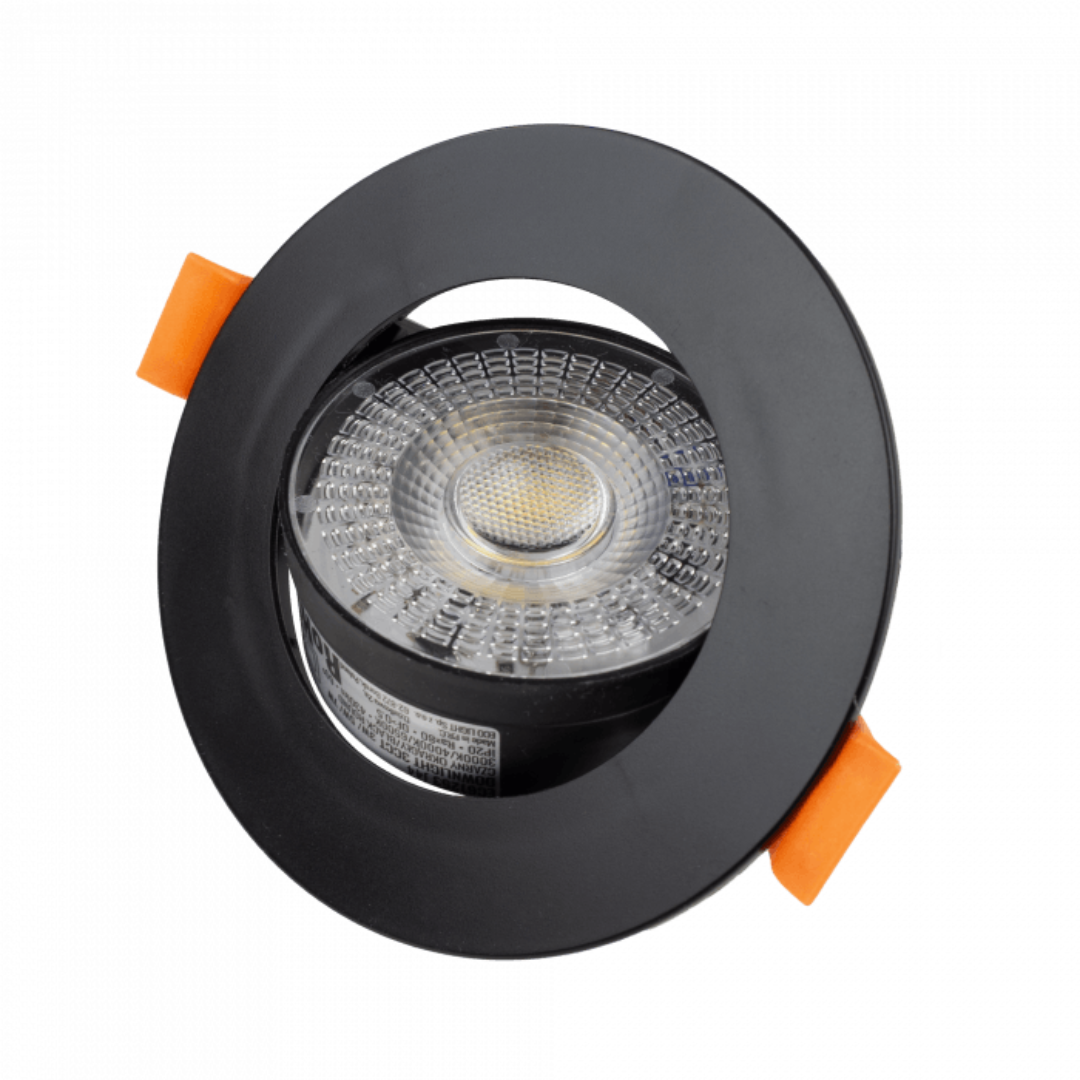 Gaismeklis LED, iebūvējams, Downlight, melns, ar maināmu jaudu - 3W/5W/7W un spektru - 3000K/4000K/6500K (CCT), ECOLIGHT