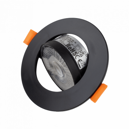 Gaismeklis LED, iebūvējams, Downlight, melns, ar maināmu jaudu - 3W/5W/7W un spektru - 3000K/4000K/6500K (CCT), ECOLIGHT