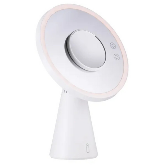 Galda lampa - spogulis, Makeup spogulis, 9W, 350lm, 2800-4200 K, uzlādējama 3000 mAh (uz pilnas uzlādes darbojas 5 stundas), var regulēt spožumu, THORGEON