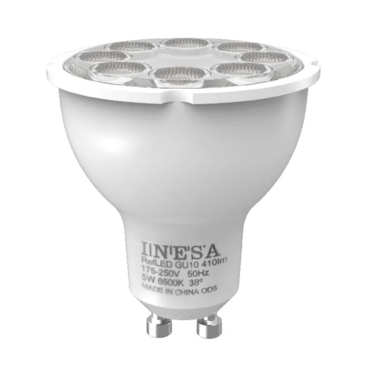 LED spuldze GU10, 5W, 3000K, 410lm, 38°, INESA