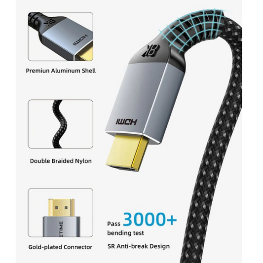 HDMI kabelis, 5m, HDMI-HDMI, Premium klases, 8K, UHD, 2.1ver., Extra Digital