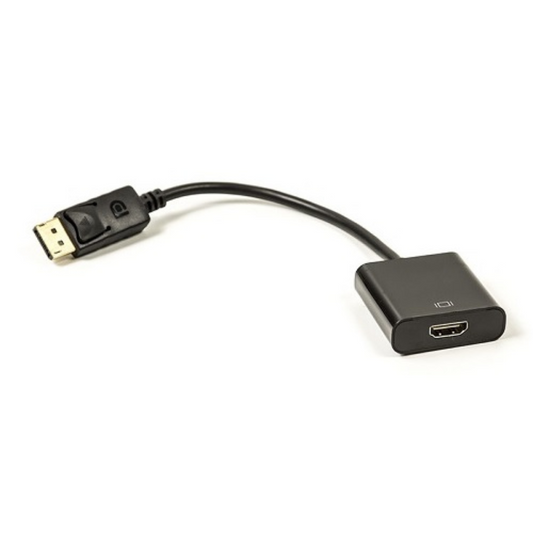Adapteris DisplayPort uz HDMI, 0.15m, ekranēts, ar apzeltītiem savienotājiem, melns, Extra Digital