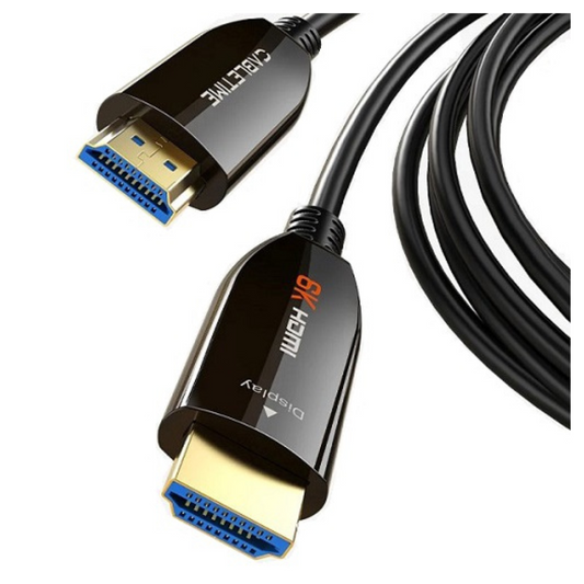 HDMI kabelis, 20m, HDMI-HDMI, aktīvās šķiedras optiskais kabelis, 8K, UHD, 2.1ver., 60Hz, 48Gbps, zeltīts, Extra Digital
