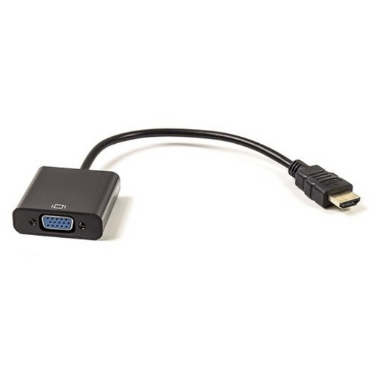 Adapteris HDMI uz VGA, 0.15 m, ekranēts, ar apzeltītiem savienotājiem, melns, Extra Digital