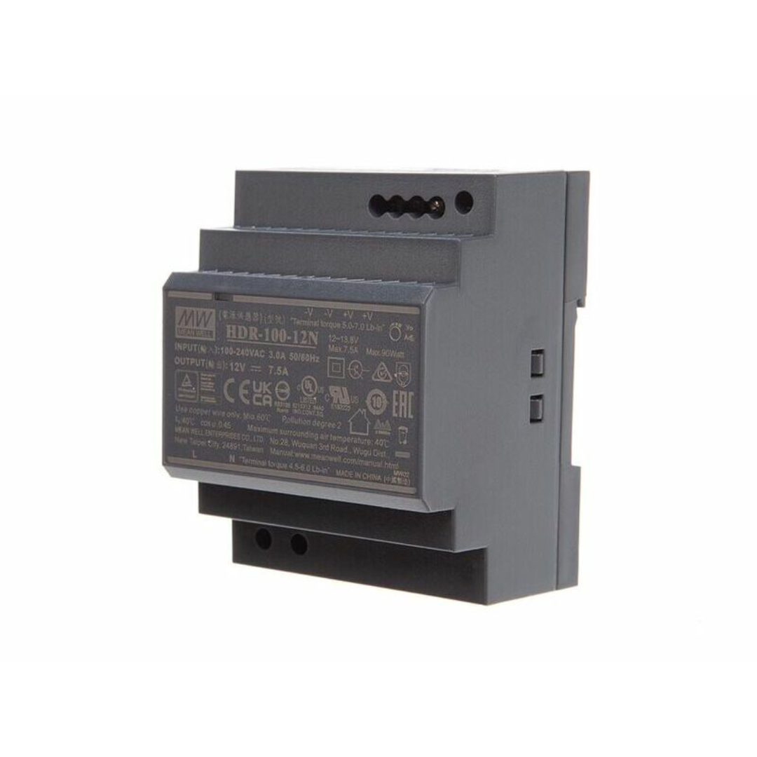 LED barošanas bloks uz DIN sliedes, 12V DC, 7.5A, 100W, MEAN WELL