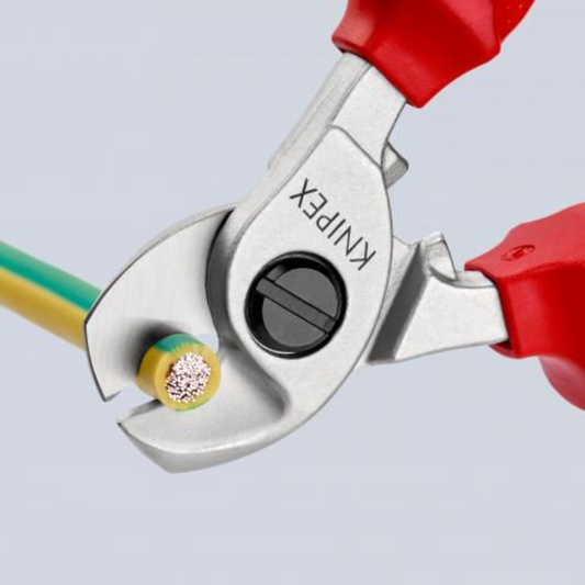 KNIPEX Kabeļu šķēres izolētas ar daudzkomponentu rokturiem, VDE, 165 mm