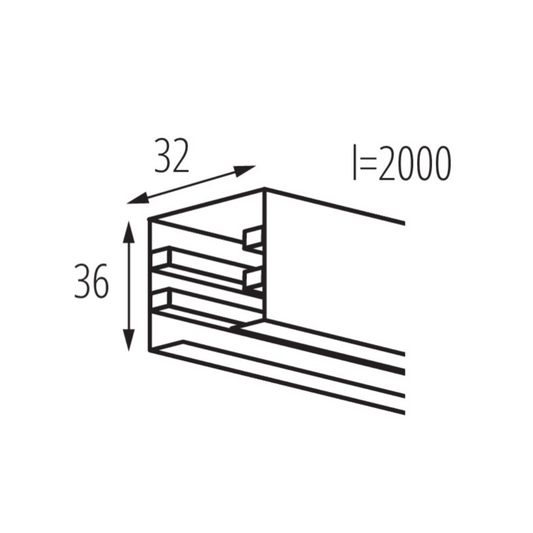 3F sliede gaismeklim, balta, 2m, TEAR N TR 2M-W, Kanlux