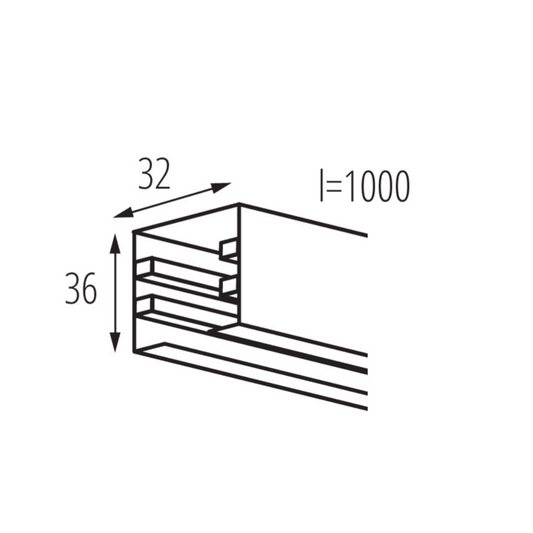 3F sliede gaismeklim, balta, 1m, TEAR N TR 1M-W, Kanlux