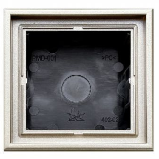 Virsapmetuma montāžas kārba 1-vietīga, šampanieša, ar rāmi, 83x83x47mm, Liregus MODERN