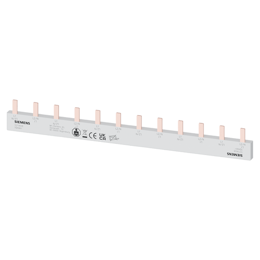 Ķemmes kopne 1P+N, spraudņa veida, 12 mod., 210mm, 10mm2, 63A, SIEMENS noplūdes automātiem
