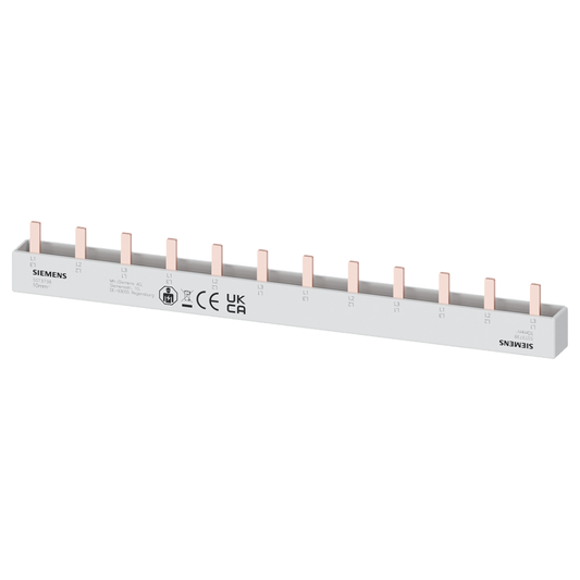 Ķemmes kopne 3P, spraudņa veida, 12 mod., 210mm, 10mm2, 63A, SIEMENS automātiem