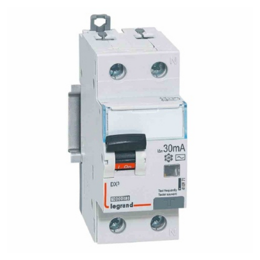 Kombinētais strāvas noplūdes automātslēdzis RX3 (DX3) 2P (1P+ND) C10 AC 30mA AC Type, Legrand