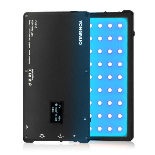 Kompaktā LED lampa YN-135, 3200-5600K + RGB, Yongnuo