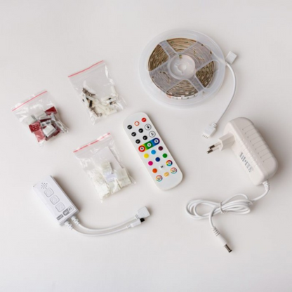 Viedā LED lente, komplekts, 7.2W/m, RGB, IP20, 5m, ar vadības iespēju no telefona - Tuya, ECOLIGHT