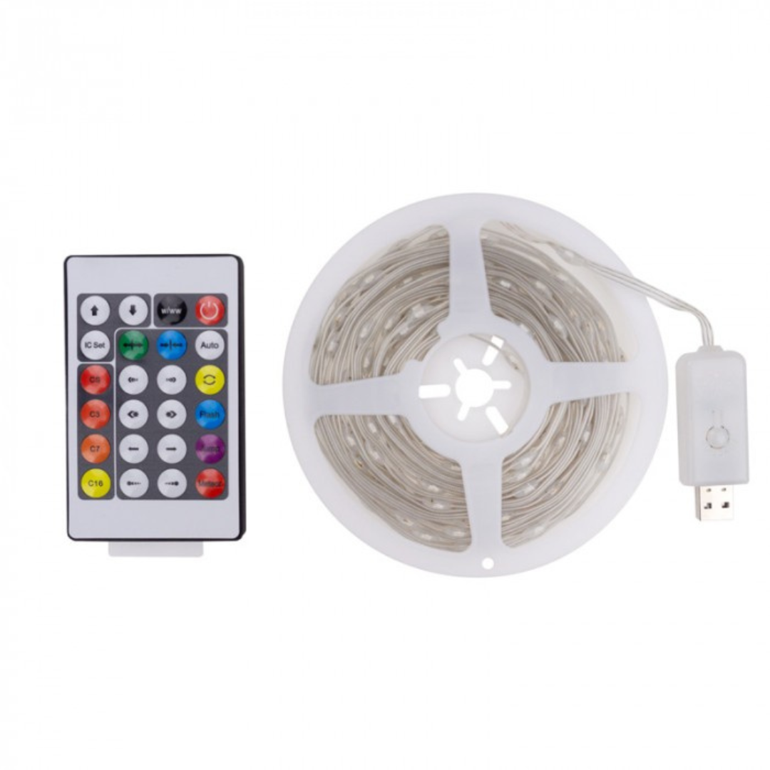 LED virtene - Burvju lampas, 1 miljons krāsu, 200 LED, 10m, USB - DC5V (var pieslēgt pie iebkura 5V DC adaptera), IP65, ECOLIGHT