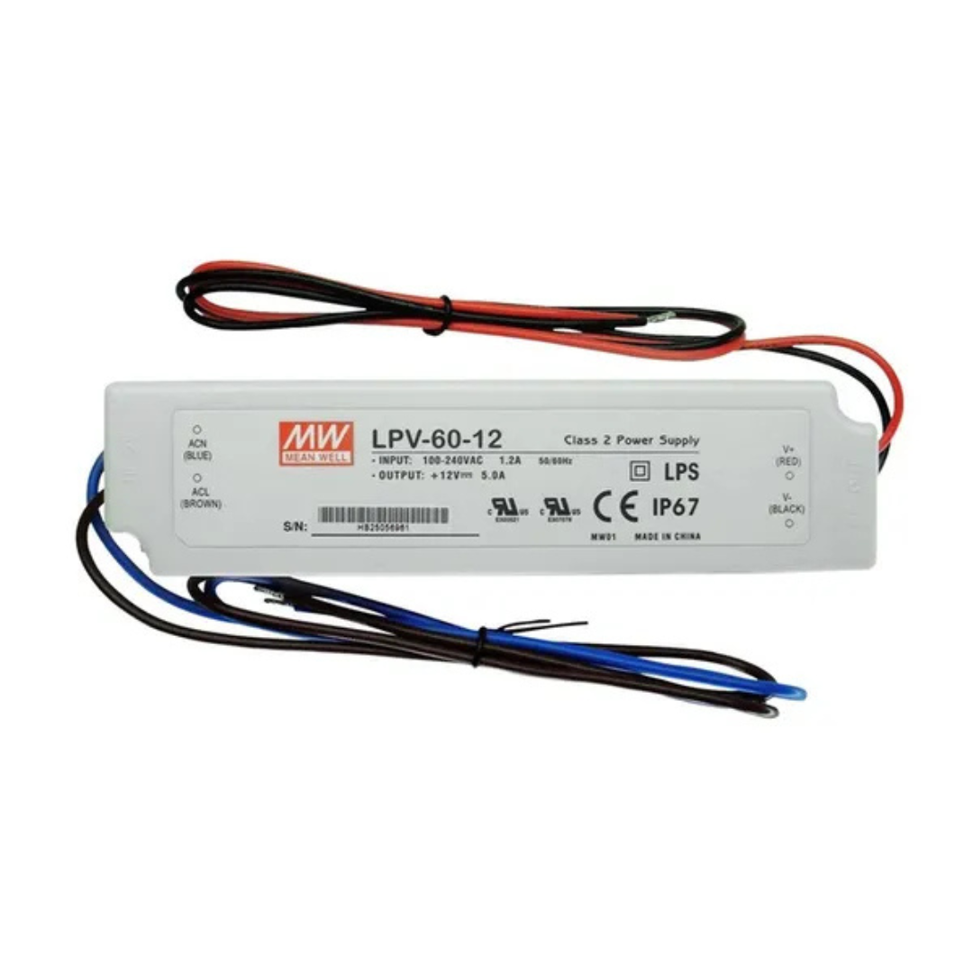 LED barošanas bloks, 12V DC, 5A, 60W, IP67, MEAN WELL