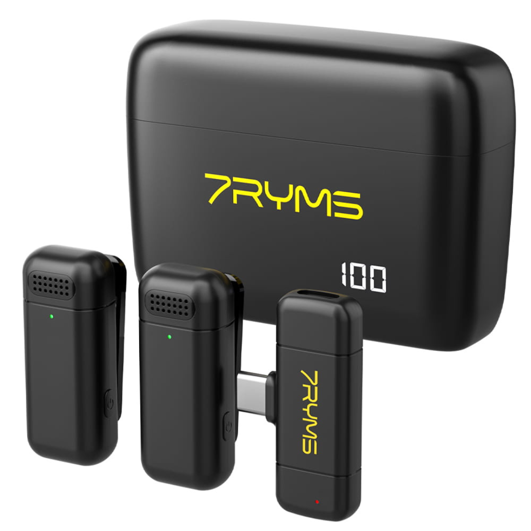 7Ryms Rimo S1 bezvadu mikrofonu komplekts, [USB-C], melns