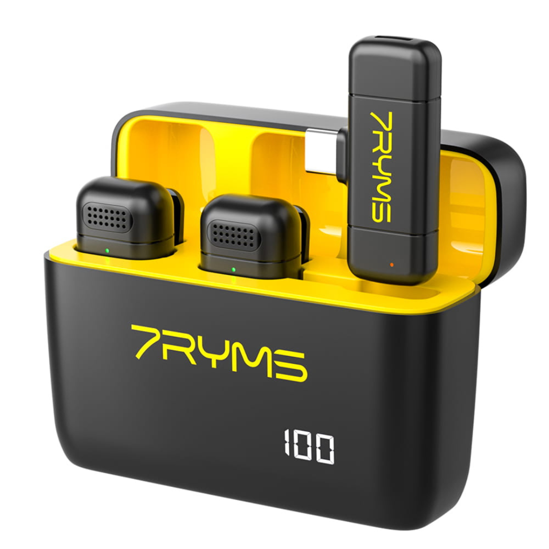 7Ryms Rimo S1 bezvadu mikrofonu komplekts, [USB-C], melns