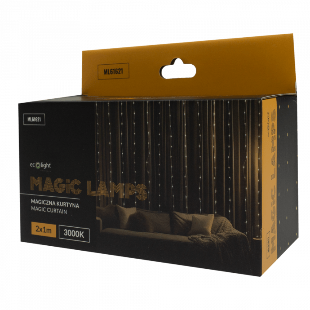 LED ziemassvētku virtene, Magic lights, 200 LED, 3000K, 2m x 1m, DC5V, IP65/IP20, Bluetooth