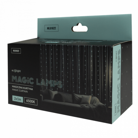 LED ziemassvētku virtene, Magic lights, 200 LED, 6500K, 2m x 1m, DC5V, IP65/IP20, Bluetooth