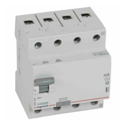 Noplūdes strāvas slēdzis (FI-Slēdzis) RX3 4P 40A 100mA, Legrand