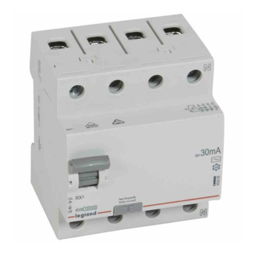 Noplūdes strāvas slēdzis (FI-Slēdzis) RX3 4P 63A 30mA, Legrand