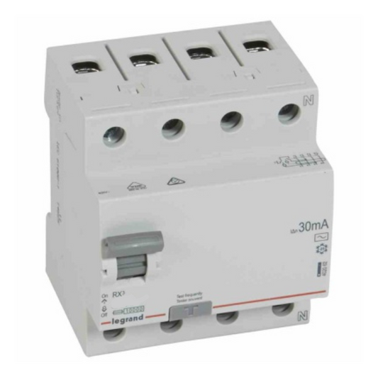 Noplūdes strāvas slēdzis (FI-Slēdzis) RX3 4P 63A 30mA, Legrand