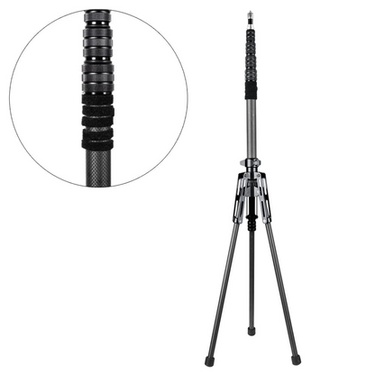 Universāls studijas statīvs no oglekļa šķiedras MITOYA gaismekļiem, izturīgs un viegls, 210cm maksimālais augstums, ar 16mm uzstadīšanas kātu