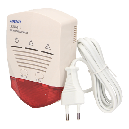 Gāzes detektors OR-DC-614, 230VAC, 50/60Hz, ar gaismas un skaņas signālu, skaļa trauksme