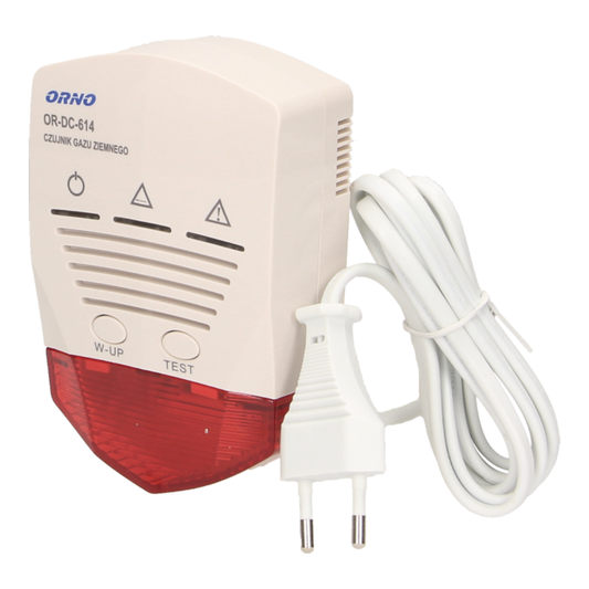 Gāzes detektors OR-DC-614, 230VAC, 50/60Hz, ar gaismas un skaņas signālu, skaļa trauksme