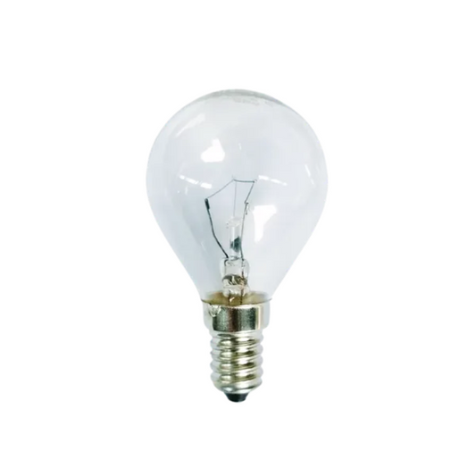 Speciāla standarta spuldze ar kvēldiegu, P45, 40W, E14, 240V, OVEN 300°C, paredzēta krāsnim/pirts gaismekļiem/saunas gaismekļiem, Patron