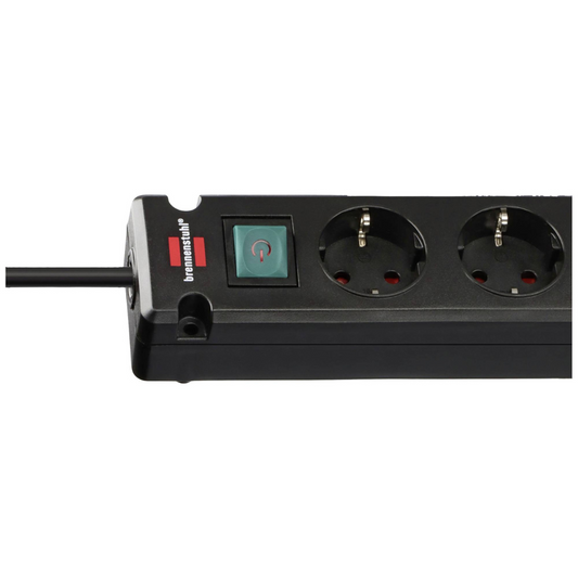 Pagarinātājs Bremounta, 3.0m, 5 rozetes, ar slēdzi, 2 USB-C, 3G1.5, 5VV-F, melns, ar iespēju pieskrūvēt pie virsmas, 1150660415, Brennenstuhl