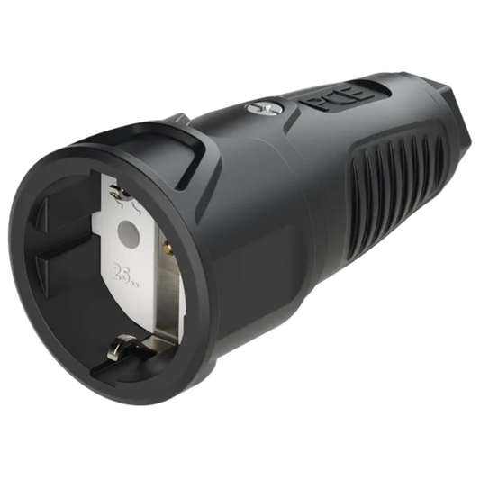 Kontaktligzda vadam ar zemējumu, 16A, 250V, 3p (2P+E), IP20/IP44, melna, TAURUS2, PCE