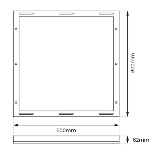 LED Paneļa virsapmetuma rāmis 600x600x43 mm, Leduro