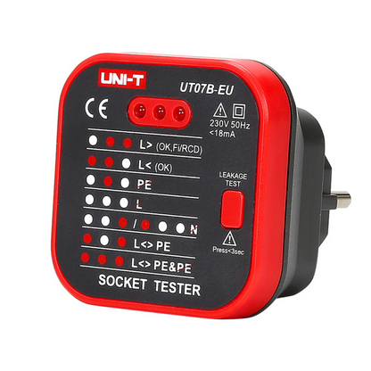 Kontaktligzdas tīkla testeris ar RCD funkciju, UT07B-EU, UNI-T