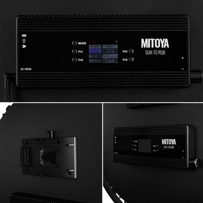 Grozāma apaļā LED Ultra Slim MITOYA SUN lampa, 70W, 2500-8500K + RGB, bez statīva