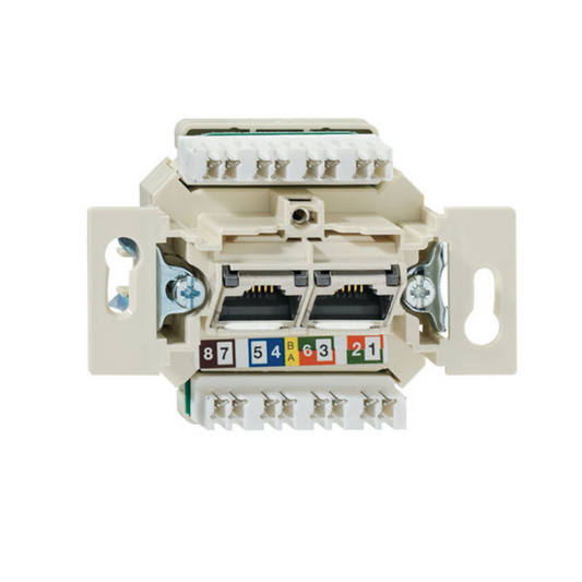 Datora ligzda mehānisms 2x8 cat5/6a U Up 0mK Rutenbeck UAE, Basic 55