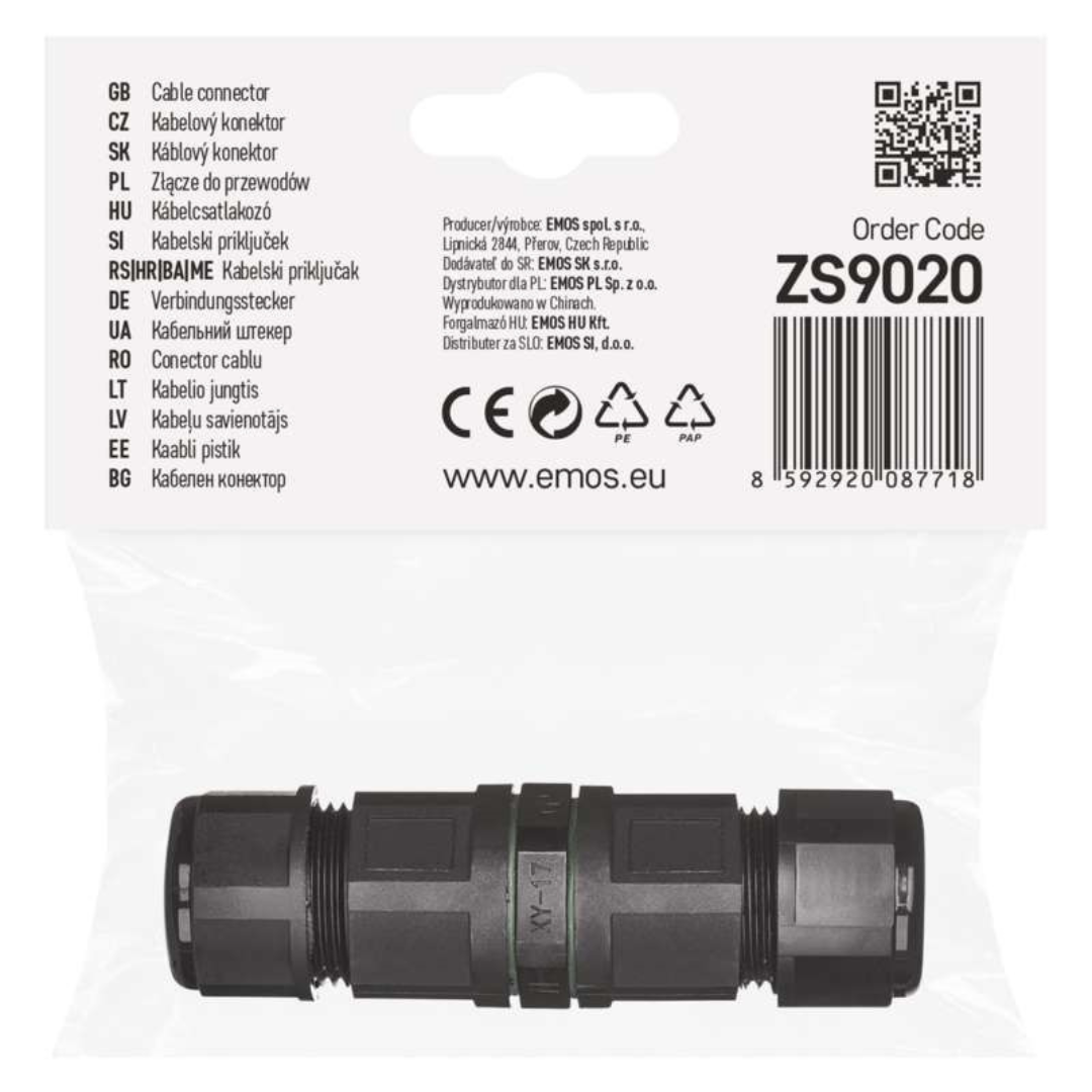 Kabeļu savienotājs bez skrūvēm, 3x0.75-2.5mm2, 16A, 250V, IP68, EMOS