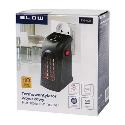 Sildītājs / Termoventilators - kontaktdakša, mini, portatīvais, 450W, LED displejs, BLOW