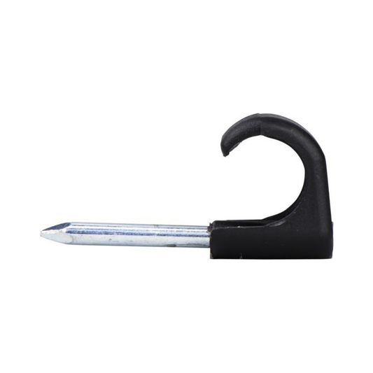 Kabeļu skavas ar naglu, Ø18-22mm, 2.5x40mm, melna, 50 gab.