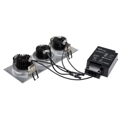 Gaismeklis LED, iebūvējams, matēts alumīnijs, 3x6W, 2700K, 220-240V, NEW TRIA 3 DL SQUARE Set, SLV