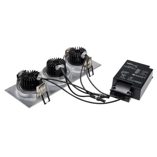 Gaismeklis LED, iebūvējams, matēts alumīnijs, 3x6W, 2700K, 220-240V, NEW TRIA 3 DL SQUARE Set, SLV